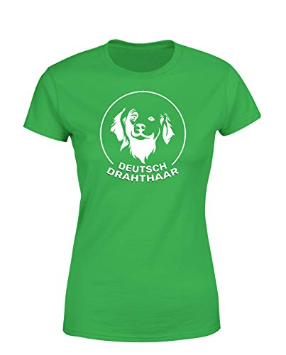 Deutsch Drahthaar Damen T-Shirt Hundeshirt Spruchshirt Motivshirt für Hundebesitzer, Grün, Größe: Xx-Large von tshirtladen