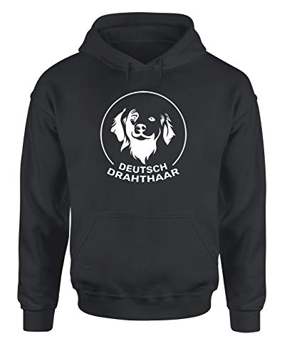 Deutsch Drahthaar Hoodie Unisex Hundeshirt Spruchsweat Motivshirt für Hundebesitzer, Dunkelgrau, Größe: X-Large von tshirtladen
