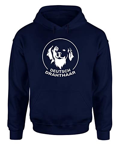 Deutsch Drahthaar Hoodie Unisex Hundeshirt Spruchsweat Motivshirt für Hundebesitzer, Navy, Größe: X-Small von tshirtladen