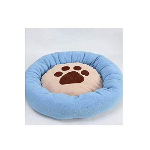 Pet Craft Supply Rundes Hundebett – niedliches und bequemes, selbstwärmendes Plüsch-Hundebett (drei Größen) (Farbe: Blau, Größe: 50 cm) (Rosa 60 cm) von tughjnbmdfslkeefj