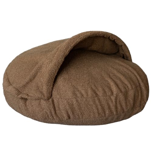two vizslas Flauschiges Hundebett Grosse Hunde L | 100cm Hundekissen für Große Tiere, Plüsch Waschbar Hundebett Mittelgroße Hunde | Hundekorb Hundehöhle Wolke | Boucle Dog Bed (Braun) von two vizslas