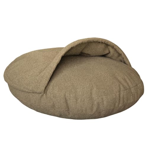 two vizslas Flauschiges Hundebett Grosse Hunde L | 100cm Hundekissen für Große Tiere, Plüsch Waschbar Hundebett Mittelgroße Hunde | Hundekorb Hundehöhle Wolke | Boucle Dog Bed (Sand) von two vizslas