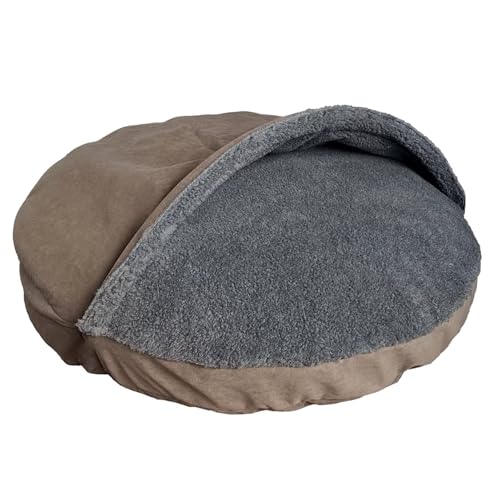 two vizslas Flauschiges Hundebett Mittelgroße Hunde M | 85cm Hundekissen, Plüsch Waschbar Hundebett Kleine Hunde | rutschfeste Unterseite Hundekorb Hundehöhle Wolke | Dog Bed (Dunkelbraun) von two vizslas
