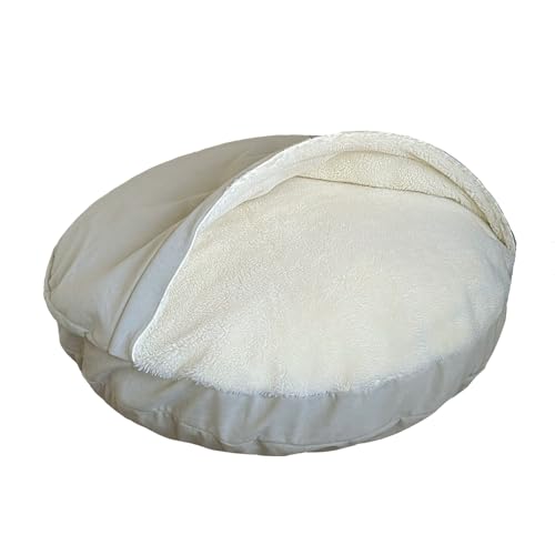 two vizslas Flauschiges Hundebett Mittelgroße Hunde M | 85cm Hundekissen, Plüsch Waschbar Hundebett Kleine Hunde | rutschfeste Unterseite Hundekorb Hundehöhle Wolke | Dog Bed (Hellbeige) von two vizslas
