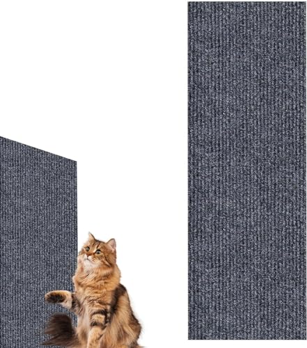 [100cmx40cm] Selbstklebend Kratzteppich Katze Wand,Kratzmatte Katze,Kratzbretter Katze Wand,Kratzbrett Katzen,Katzen Kratzwand,Katzenkratzbretter (Color : Gray, Size : 40 * 100 cm) von tylxayoxa