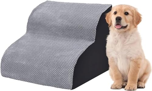 4-lagige Hundetreppe Fürs Bett, rutschfeste Hundetreppe Mit Abnehmbarem Bezug for Hunde Und Katzen (Color : Gray, Size : 2 Steps) von tylxayoxa