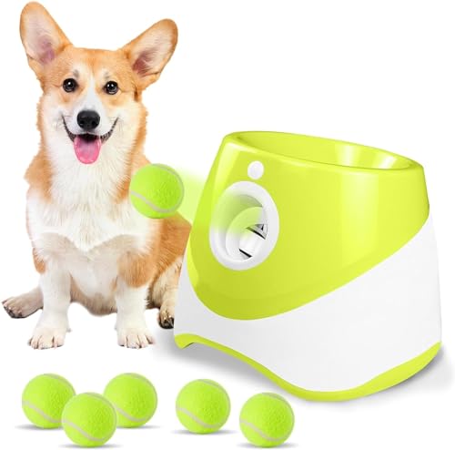 tylxayoxa Automatischer Hundeballwerfer Mit 6 Tennisbällen, Interaktives Hundespielzeug for Haustiere, 3 Bereichsmodi, Wurfspiel, Hundeballwerfer for Den Innen- Und Außenbereich (Color : C) von tylxayoxa