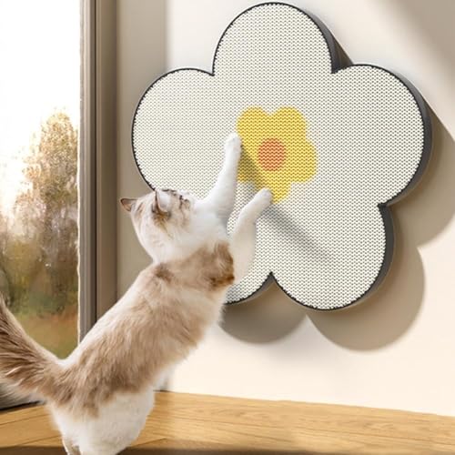 Blumen-Kratzpad For Katzen An Der Wand, 2025 NEUE Selbstklebende Katzenkratzmatten, An Der Wand Und Am Boden Montierte Katzenkratzbretter, Kratzpads For Couch, Teppiche, Türen, Möbelschutz(White) von tylxayoxa