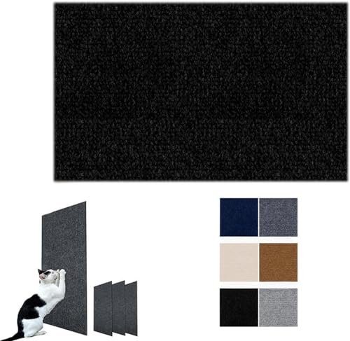 Cat Scratching Mat, Climbing Cat Scratcher, Cat Scratching Mat Self-Adhesive, Versatile Trimmable Self-Adhesive Cat Couch Protecto (Color : Black, Size : 60x100CM) von tylxayoxa
