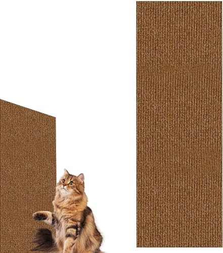 Cathpetic Kratzmatte Selbstkleben 60×100cm,Kratzpads Für Katzen,Kratzmatte Katze Sofa,Katzen Wand,DIY Climbing Cat Scratcher (Color : Brown, Size : 30 * 100 cm) von tylxayoxa