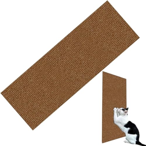 DIY Climbing Cat Scratcher,Trimmbare Selbstkleber Kratzmatte Katze,widerstandsfähig Katzenmöbel Fußmatte Kratzpad,Kratzmöbel SchutzungCat Scratcher (Color : Brown, Size : 60x100CM) von tylxayoxa