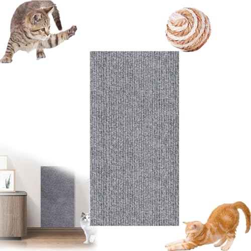 DIY Schneidbarer Katzenkratzer, Katzenkratzmatte, Möbelschutz, Katzenmatte, Einfach Zu Verwenden, Selbstklebender Katzenwandkratzer, Verschleißfest (Color : Gray2, Size : 12 * 40in) von tylxayoxa