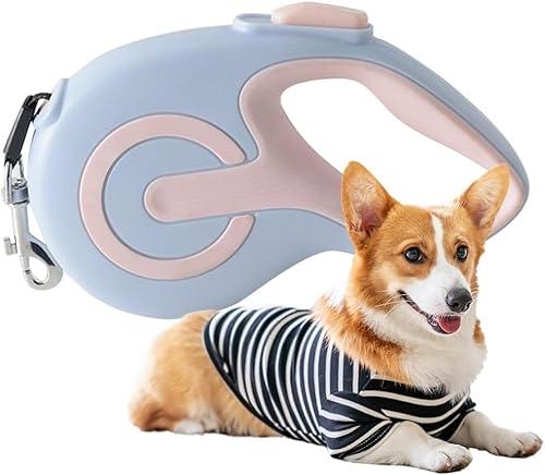 Einziehbare Hundeleine, EIN-Knopf-Bremse Und -Verriegelung, 360° Verwicklungsfreie Hundeleine, 5 M Lange Hundeleine for Hunde Bis 50 Kg(Color:D,Size:M) von tylxayoxa