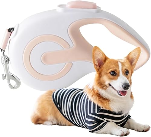 Einziehbare Hundeleine, EIN-Knopf-Bremse Und -Verriegelung, 360° Verwicklungsfreie Hundeleine, 5 M Lange Hundeleine for Hunde Bis 50 Kg(Color:E,Size:S) von tylxayoxa