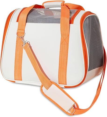 Haustier-Tragerucksack, Erweiterbarer Katzenrucksack, Tragbarer, Atmungsaktiver Rucksack Mit Netzöffnung, Welpen-Tragetasche, Ideal For Wandern, Reisen, Outdoor-Einsatz ( Color : Orange , Size : 35*26 von tylxayoxa