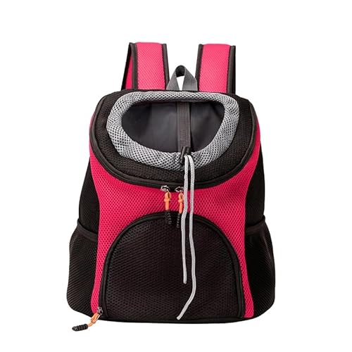 Haustiertrage-Rucksack, Hunde-Frontrucksack Mit Sicherheitsgurt for Reisen, Wandern, Radfahren, Outdoor-Einsatz, Verstellbarer Kopf Vorne, Atmungsaktive Tasche for Kätzchen, Welpen (Color : Pink, SI von tylxayoxa