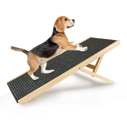 Haustiertreppe 2-in1 Hunderampe Katzentreppe Hundetreppe Faltbar Tiertreppe Kiefernholz Natur+Schwarz 70 X 34 X 30cm (Color : A, Size : M) von tylxayoxa