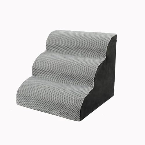 Haustiertreppe for Hunde, 3-stufige Hundetreppe Mit Abnehmbarem, Waschbarem Bezug, rutschfeste Haustierleiter for Kleine Hunde Und Katzen, 40 X 55 X 35 cm (Color : Gray, Size : 3 Steps) von tylxayoxa