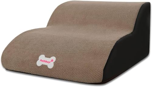 Hundestufen for Bettsofa, 2-stufige Schaumstoff-Hundetreppe, rutschfeste Haustierrampe Mit Waschbarem Bezug for Kleine Hunde Und Katzen (Color : A, Size : 2 Steps) von tylxayoxa