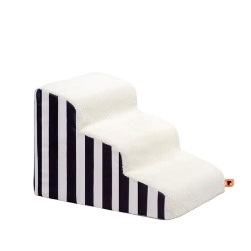 Hundetreppe 3 Stufen,Tragbar Haustiertreppe Aus Hochdichtem Schaumstoff Für Hunde Und Katzen, Waschbarer Hunderampe Katzentreppe Mit Plüschbezug Für Bett,Sofa (Color : D, Size : 3 Steps) von tylxayoxa