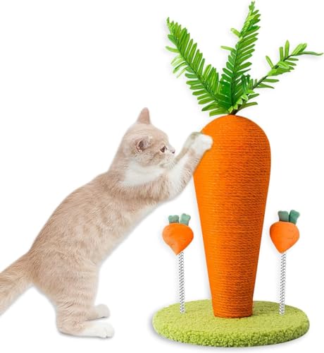 Katzenkratzbaum for Hauskatzen, Karottenförmiger Kratzbaum for Kätzchen, Natürliche Sisal-Katzenkratzer for Schutz Ihrer Möbel (Color : A, Size : S) von tylxayoxa