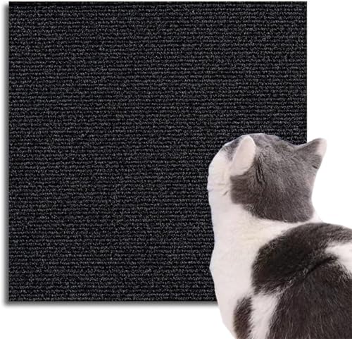 Kratzmatte for Katzen, 61 X 101,6 cm, Kratzmatte for Katzen, Selbstklebend, Kann Zugeschnitten Werden, for Kratzbäume, Möbel, Kratzbäume, Sofaschutz (Color : Black, Size : 12 * 40in) von tylxayoxa
