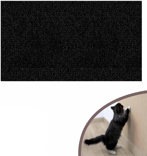 Kratzmatte for Katzen, 61 X 101,6 cm, Kratzmatte for Katzen, Selbstklebend, Kann Zugeschnitten Werden, for Kratzbäume, Möbel, Kratzbäume, Sofaschutz (Color : Black, Size : 12 * 40in) von tylxayoxa