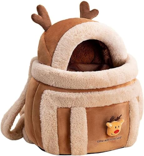 Plüsch Rucksack Katze Tasche Atmungsaktive Hund Winter Outdoor Träger Tasche Reise Verdickte Warme Träger Hund Rucksäcke Vorne for Hunde (Color : A, Size : M) von tylxayoxa