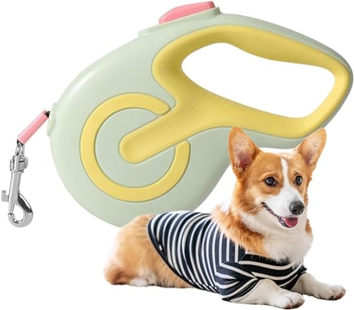 Roll-Leine Hunde Leine Einziehbare Feste Nylonband Hundeleine Mit ABS-Gehäuse Und Anti-Rutsch-Griff Mit Brems- / Knopfarretierung Für Kleine Hunde Bis Zu 15kg(Color:A,Size:S) von tylxayoxa