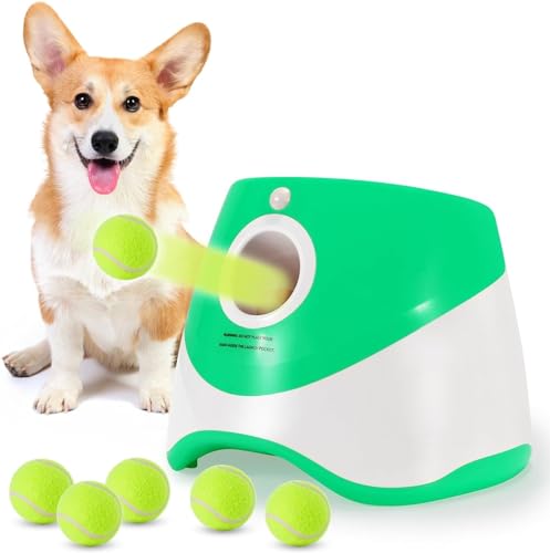 tylxayoxa Automatischer Hundeballwerfer, Großer Hund, Interaktives Apportierspielzeug, DogTennisball-Wurfmaschine, Tennisballwerfer, 6 Stück 2,5-Zoll-Tennisbälle Im Lieferumfang Enthalten (Color : B) von tylxayoxa