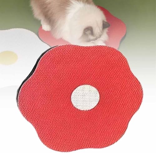 tylxayoxa Blumenkratzbrett for Katzen An Der Wand, Kartonschneider for Katzenkratzbretter, Selbstklebende Katzenkratzmatten Zur Wand- Und Bodenmontage, Blumenbrett(Red) von tylxayoxa