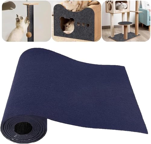 tylxayoxa Katzenkratzmatte Selbstklebend Katzenkratzmatte Kratzbrett Wand Katzenkratzbrett Katzenspielzeug for Möbel Couch Sofa Wand Türschutz(Dark Blue) von tylxayoxa