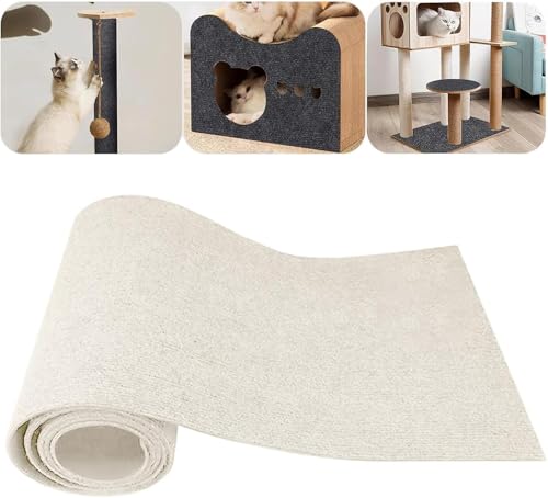 tylxayoxa Kratzmatte Selbstklebend Katzenkratzbrett Kratzwand DIY Kratzmatte Katzenkratzer Klebend Möbelschutz for Sofa Wand Katzen Packung Selbstklebende Kratzbretter(Beige) von tylxayoxa