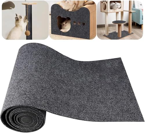 tylxayoxa Selbstklebende Katzenkratzmatte, Kratzmatte Selbstklebend Zuschneidbar, Kratzbretter Katzenwand, Katzenkratzbretter, Kratzschutz Sofa Katze(Dark Grey) von tylxayoxa