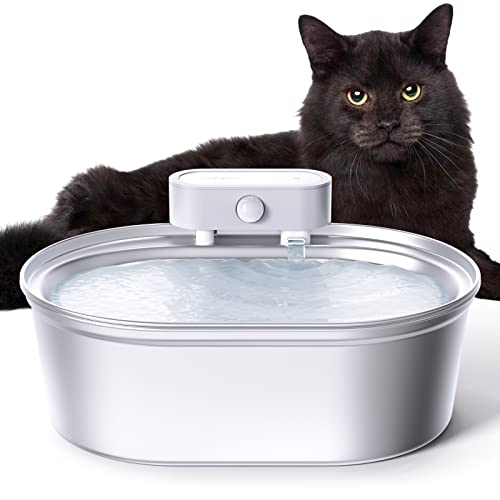 uahpet Edelstahl-Katzen-Trinkbrunnen, kabelloser batteriebetriebener Katzenbrunnen, Haustier-Wasserspender für Katzen und Hunde, spülmaschinenfest, 67 oz / 2 L uahpet Edelstahl-Katzen-Trinkbrunnen, kabelloser batteriebetriebener Katzenbrunnen, Haustier-Wasserspender für Katzen und Hunde, spülmaschinenfest, 67 oz / 2 L von uahpet