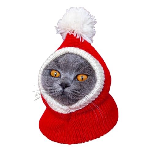 Cosplay-Haustiermütze, hochelastisch, warm, modisch, gestrickt, Kopfbedeckung für Weihnachten, Haustier-Kopfbedeckung, Kätzchen von ulafbwur