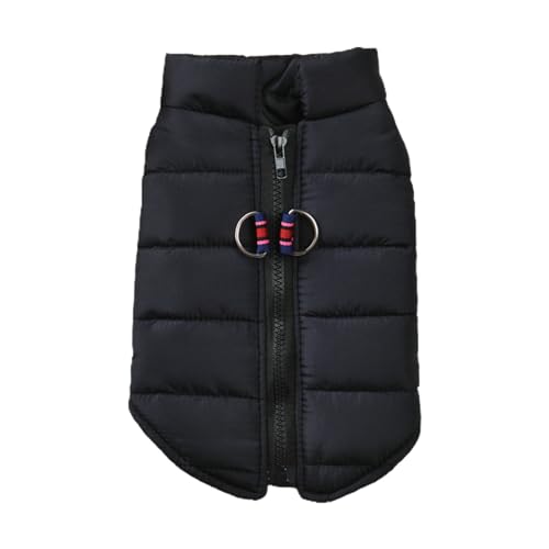Haustier-Wintermantel, einfarbig, Reißverschluss, zwei Beine, dick gepolstert, hält warm, ärmellos, Stehkragen, Haustier-Wintermantel für den Winter, Winterkleidung Haustier-Wintermantel, einfarbig, Reißverschluss, zwei Beine, dick gepolstert, hält warm, ärmellos, Stehkragen, Haustier-Wintermantel für den Winter, Winterkleidung von ulafbwur