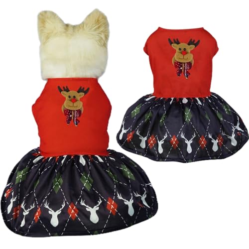 Weihnachtskleid für Haustiere, mit charmantem Applikationsdesign, leicht zu tragen, zu reinigen, langlebig, waschbar, festliches Weihnachtskostüm, Haustierkleid mit Weihnachtsdekorationsmustern Weihnachtskleid für Haustiere, mit charmantem Applikationsdesign, leicht zu tragen, zu reinigen, langlebig, waschbar, festliches Weihnachtskostüm, Haustierkleid mit Weihnachtsdekorationsmustern von ulafbwur