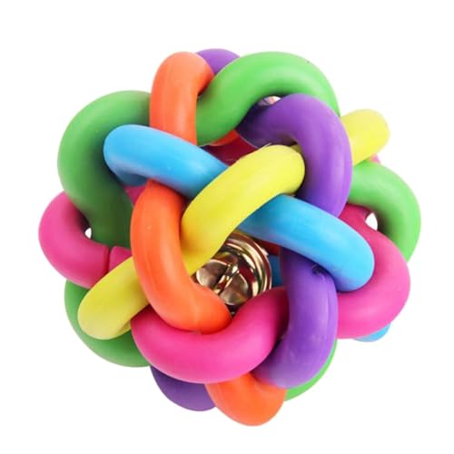 ulafbwur Best Dog Toys Ball Bell Colorful Cleaning Random Color Sound Woven Ball Toy Fun Dog Toys von ulafbwur
