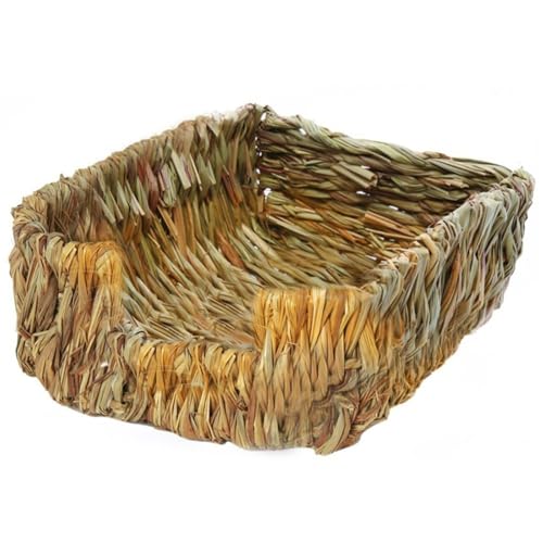 ulafbwur Flimikun Käfig aus gewebtem Gras für kleine Haustiere, Kaninchen, Hamster, Meerschweinchen, Käfignest, Kauspielzeug von ulafbwur