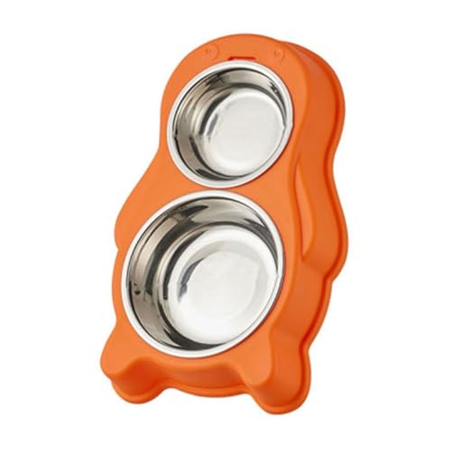 ulafbwur Futternapf Doppel Katze Hund Edelstahl rutschfest Einfache Reinigung Verhindert Spritzen Schützt Halswirbel Feeder Abgerundet Orange Pinguin ulafbwur Futternapf Doppel Katze Hund Edelstahl rutschfest Einfache Reinigung Verhindert Spritzen Schützt Halswirbel Feeder Abgerundet Orange Pinguin von ulafbwur