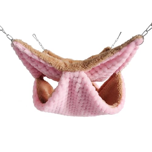 ulafbwur Hamsternest, großer Raum, doppellagig, Kettenriemen, zum Aufhängen, Haustierschlafsack, Winter-Fleece, einfarbig, kleine Haustier-Hängematte, Hängebett, Käfig, Hamsterhöhle ulafbwur Hamsternest, großer Raum, doppellagig, Kettenriemen, zum Aufhängen, Haustierschlafsack, Winter-Fleece, einfarbig, kleine Haustier-Hängematte, Hängebett, Käfig, Hamsterhöhle von ulafbwur