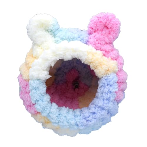 ulafbwur Haustierbett mit Cartoon-Design, gemütlich, niedlich, halbgeschlossen, lebendige Farbe, verformt sich nicht, warm, gemütlich, bequem, Hamsterhaus, niedlich und exquisit ulafbwur Haustierbett mit Cartoon-Design, gemütlich, niedlich, halbgeschlossen, lebendige Farbe, verformt sich nicht, warm, gemütlich, bequem, Hamsterhaus, niedlich und exquisit von ulafbwur
