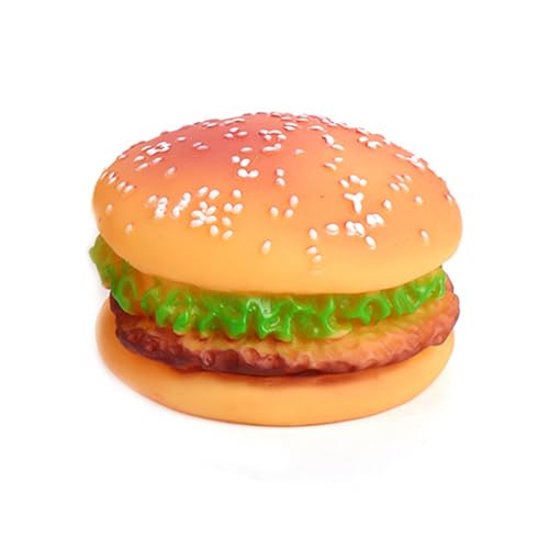 ulafbwur Hundespielzeug, Hundespielzeug, hohe Elastizität, macht Geräusche, Mini-Hamburger-Spielzeug, Vinyl, quietschend, Haustierspielzeug für Zuhause, Zahnen, Hundespielzeug, Aktivitätsspielzeug von ulafbwur