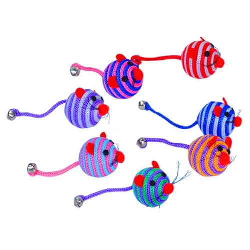 ulafbwur Interaktives Katzenspielzeug, Ballspielzeug, Cartoon-Streifen, Haustierbedarf, Nylonseil, runder Ball, langer Schwanz, Spielzeug für Spielzeug, Katzenutensilien für Indoor-Katzen ulafbwur Interaktives Katzenspielzeug, Ballspielzeug, Cartoon-Streifen, Haustierbedarf, Nylonseil, runder Ball, langer Schwanz, Spielzeug für Spielzeug, Katzenutensilien für Indoor-Katzen von ulafbwur