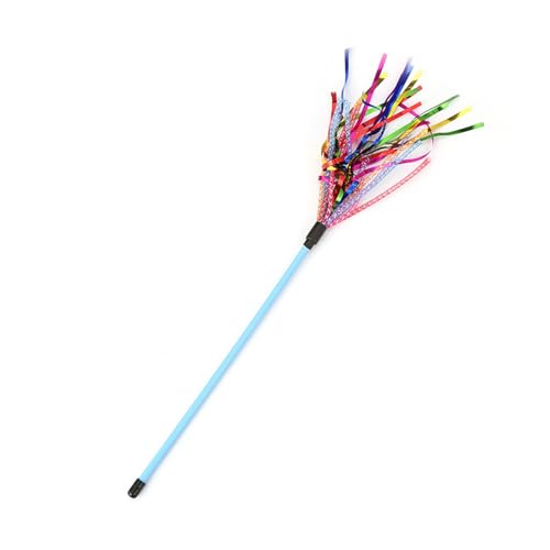 ulafbwur Katzenspielzeug, interaktives, buntes Band, Stab für Haustiere, Kätzchen, Beißspielzeug, niedliches Katzenspielzeug ulafbwur Katzenspielzeug, interaktives, buntes Band, Stab für Haustiere, Kätzchen, Beißspielzeug, niedliches Katzenspielzeug von ulafbwur