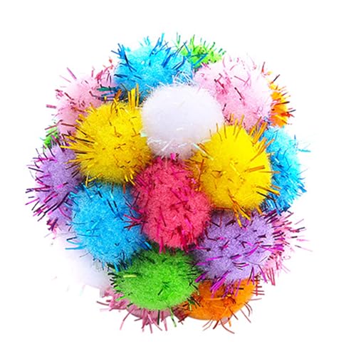 ulafbwur Katzenspielzeug für gelangweilte Indoor-Katzen, Ballspielzeug mit integrierter Glocke, interaktiver, bunter Plüsch, Mini-Ball, Kätzchen-Spielzeug, Haustierspielzeug, Haustier-Plüschball, ulafbwur Katzenspielzeug für gelangweilte Indoor-Katzen, Ballspielzeug mit integrierter Glocke, interaktiver, bunter Plüsch, Mini-Ball, Kätzchen-Spielzeug, Haustierspielzeug, Haustier-Plüschball, von ulafbwur
