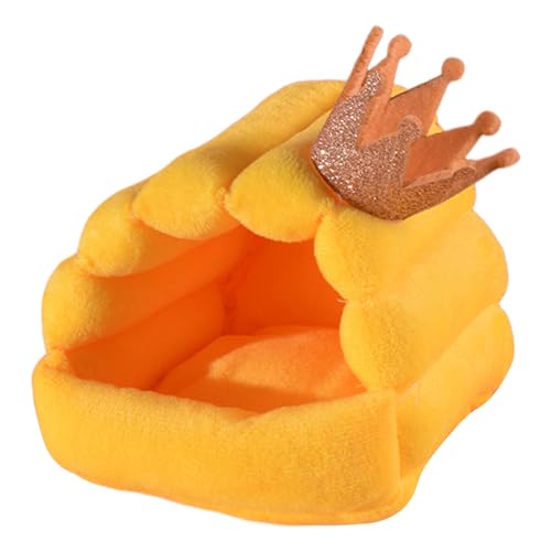 ulafbwur Kleines Bett für Hamster, gemütliches Halbpack, kleines Kronen-Design, Rebound, nicht verformt, warm, für kleine Haustiere, Meerschweinchen, Versteck ulafbwur Kleines Bett für Hamster, gemütliches Halbpack, kleines Kronen-Design, Rebound, nicht verformt, warm, für kleine Haustiere, Meerschweinchen, Versteck von ulafbwur