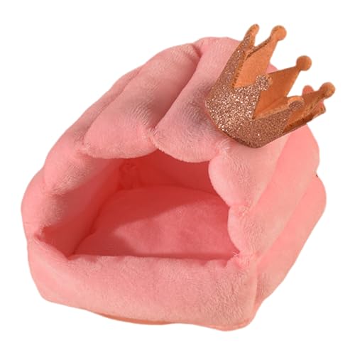 ulafbwur Kleines Bett für Hamster, gemütliches Halbpack, kleines Kronen-Design, Rebound, nicht verformt, warm, für kleine Haustiere, Meerschweinchen, Versteck ulafbwur Kleines Bett für Hamster, gemütliches Halbpack, kleines Kronen-Design, Rebound, nicht verformt, warm, für kleine Haustiere, Meerschweinchen, Versteck von ulafbwur