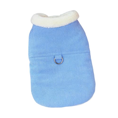ulafbwur Leicht auszuziehender Haustiermantel, Baumwolle, bequeme Cordjacke mit Traktionsring, Knopfverschluss, für Hunde und Katzen, weiches Blau, Größe S ulafbwur Leicht auszuziehender Haustiermantel, Baumwolle, bequeme Cordjacke mit Traktionsring, Knopfverschluss, für Hunde und Katzen, weiches Blau, Größe S von ulafbwur